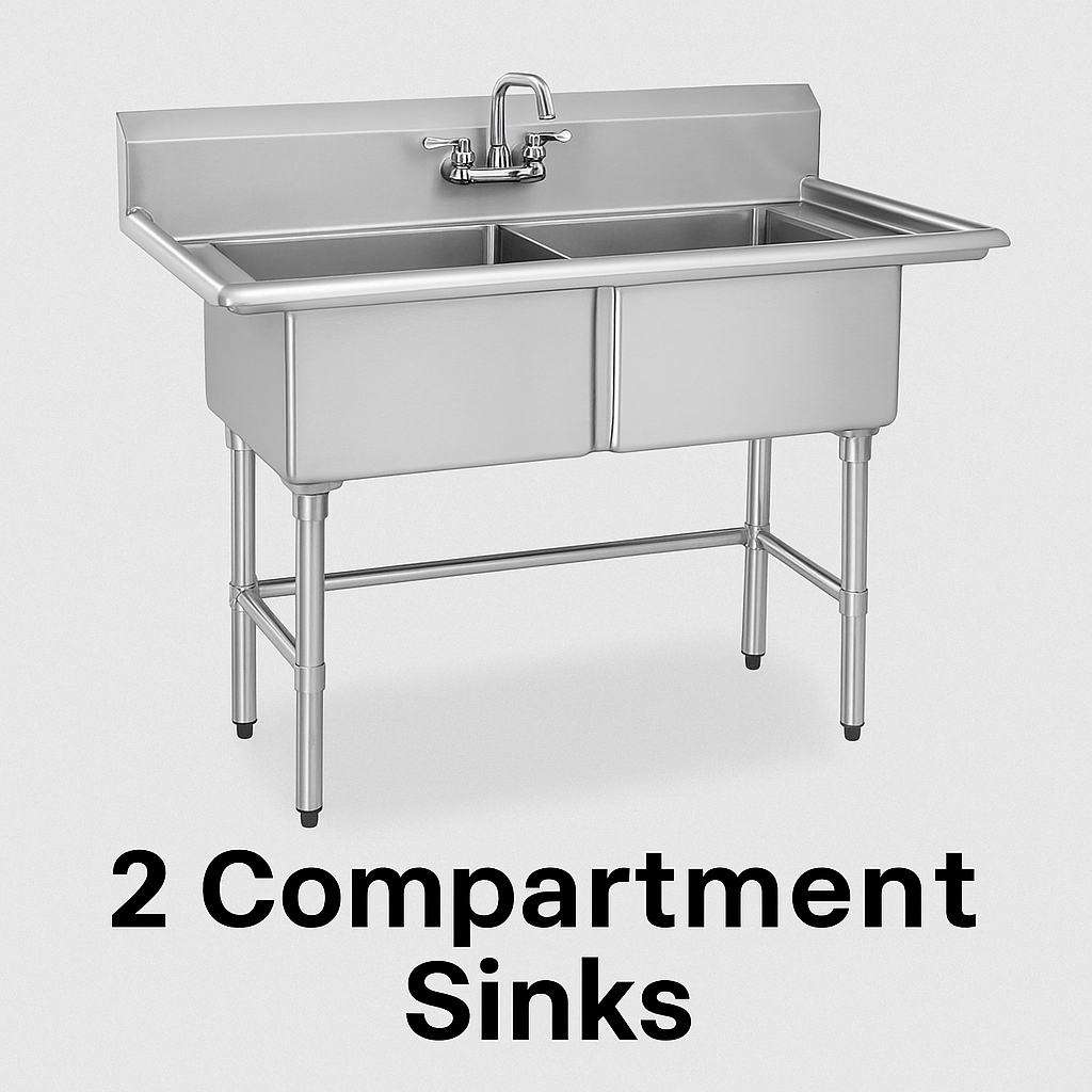 2 Compartment Sinks – Built for Heavy-Duty Cleaning in Canadian Kitchens 🚰🧼