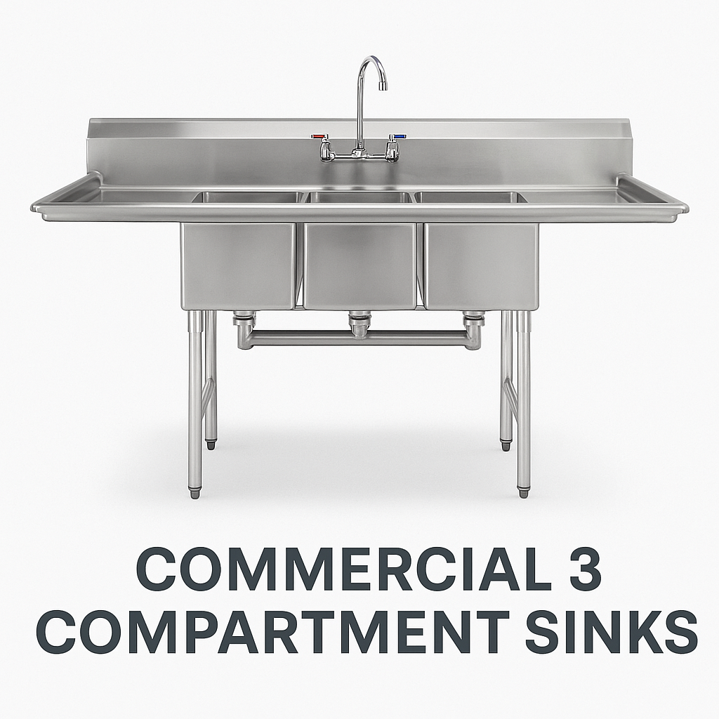 Commercial 3 Compartment Sinks – Sanitary Compliance for Canadian Kitchens 🧼🧽