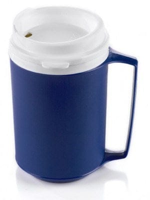 Aladdin Temp-Rite Canada Inc. Food Service Supplies Each / Blue Aladdin Temp-Rite K112L Insulated Mug 12 oz. with Lid, Royal Blue/White - Case of 48 | Denson CFE