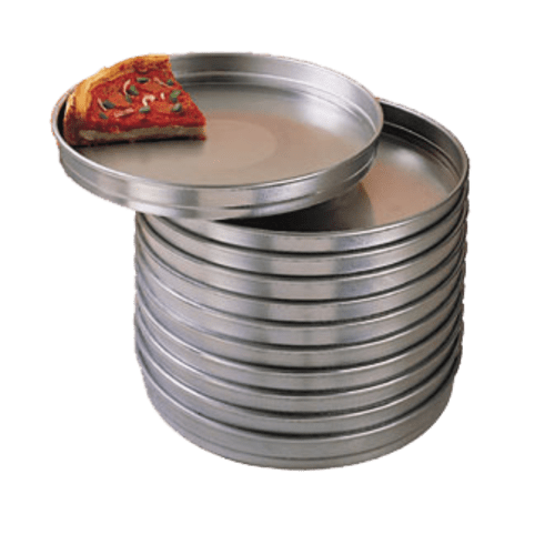 American Metalcraft Pizza Supplies Each American Metalcraft HA5115 15" Self Stacking Pizza Pan, 1 1/2" Deep, Aluminum | Denson CFE