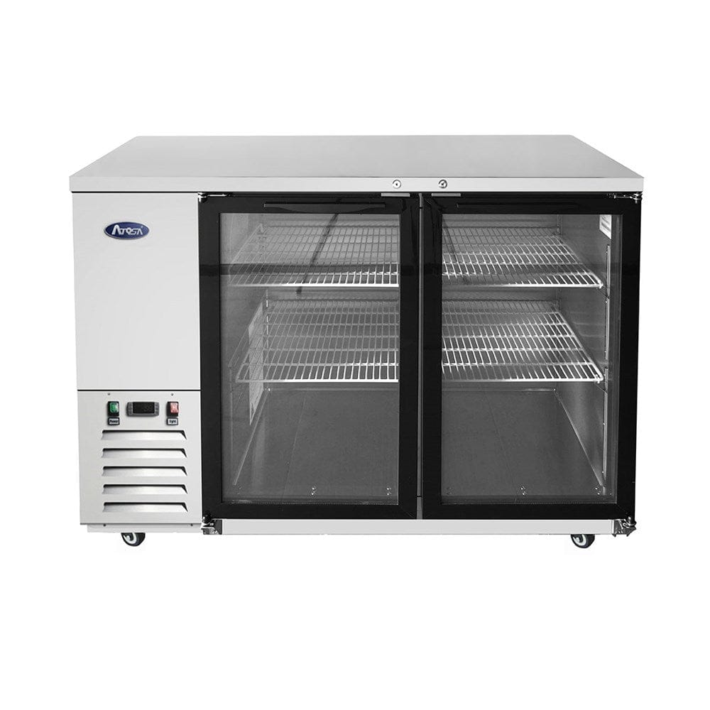Atosa Bar Refrigeration Each Atosa MBB59GGR Glass Door Stainless Steel Back Bar Cooler, 59" | Denson CFE