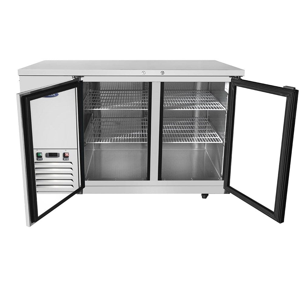 Atosa Bar Refrigeration Each Atosa MBB59GGR Glass Door Stainless Steel Back Bar Cooler, 59" | Denson CFE