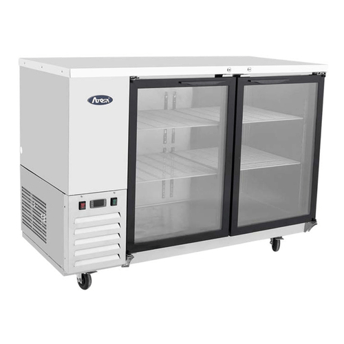 Atosa Bar Refrigeration Each Atosa SBB59GGRAUS1 58-Inch 2-Door Glass Stainless Back Bar Refrigerator | Denson CFE