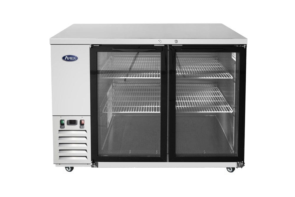 Atosa Catering Equipment Bar Refrigeration Each Atosa MBB48GGR Stainless Steel Glass Door Back Bar Cooler 48" | Denson CFE