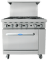 Atosa Catering Equipment Commercial Restaurant Ranges Each Atosa AGR-6B-NG CookRite Range Natural Gas 36"W X 31"D X 57-3/8"H