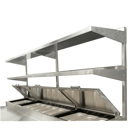 Atosa Catering Equipment Commercial Work Tables and Stations Each Atosa MROS-44P Stainless Steel Double Overshelf for 44" Pizza Prep Table
