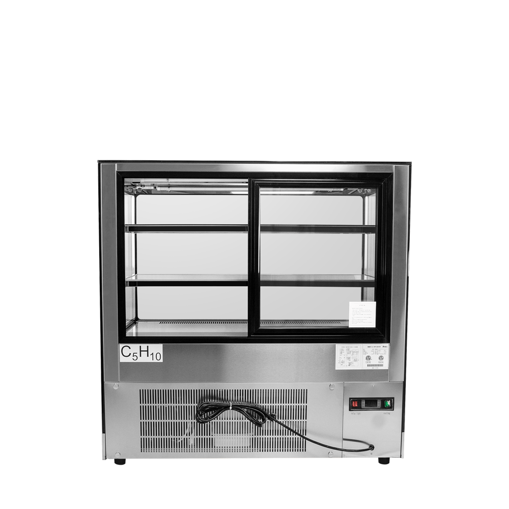 Atosa Catering Equipment Merchandisers Each Atosa RDCS-48 Square Glass 2 Tier Refrigerated Pastry Display Case | Denson CFE