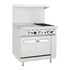 Atosa Commercial Restaurant Ranges Each Atosa AGR-2B24GL 36" Gas 3-Burner Range With 24" Left Hand Griddle Top – 136,000 BTU | Denson CFE