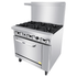 Atosa Commercial Restaurant Ranges Each Atosa AGR-6B CookRite Gas Restaurant Range - 60 in, 6 Burners, Raised Griddle/Broiler, Double Oven, LP Gas | Denson CFE