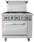 Atosa Commercial Restaurant Ranges Each Atosa AGR-6B CookRite Gas Restaurant Range - 60 in, 6 Burners, Raised Griddle/Broiler, Double Oven, LP Gas | Denson CFE