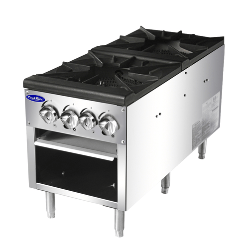 Atosa Commercial Restaurant Ranges Each Atosa ATSP-18-2 – 40" 2-Burner Stock Pot Stove (160,000 BTU) | Denson CFE