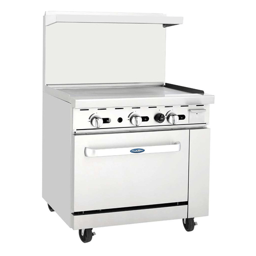 Atosa Commercial Restaurant Ranges Each / Gas Atosa AGR-36G-NG CookRite Gas Range - 36 in Griddle Top, Standard Oven, Natural Gas | Denson CFE