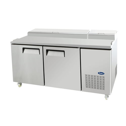 Atosa Refrigerated Prep Tables Each Atosa MPF8202GR 67" Refrigerated Pizza Prep Table – 18.5 Cu. Ft. | Denson CFE