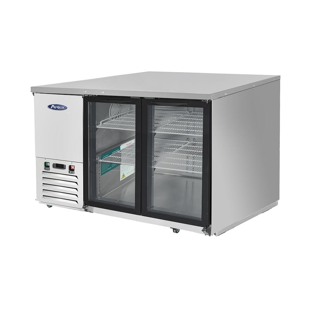 Atosa Refrigeration & Ice Each Atosa MBB59GGR Glass Door Stainless Steel Back Bar Cooler, 59 in | Denson CFE