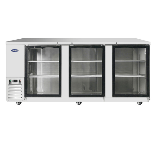 Atosa Refrigeration & Ice Each Atosa MBB90GGR Back Bar Cooler Three-Section 89 in | Denson CFE