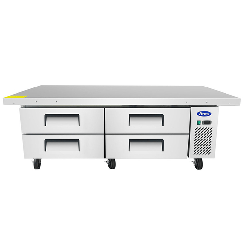 Atosa Refrigeration & Ice Each Atosa MGF8454GR Chef Base with Extended Top Two-Section 76 inW x 33 inD x 26-3/5 inH | Denson CFE