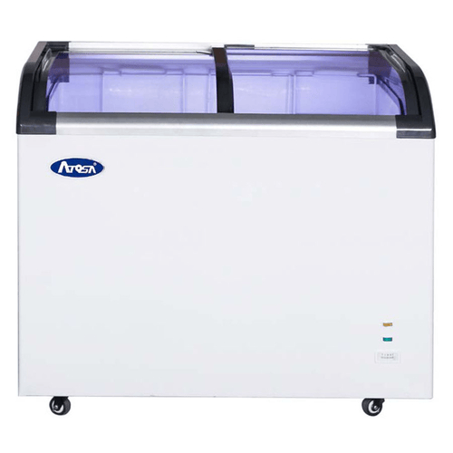 Atosa Refrigeration & Ice Each Atosa MMF9110 Curved Glass Top Commercial Chest Freezer 9.6 Cubic Feet | Denson CFE