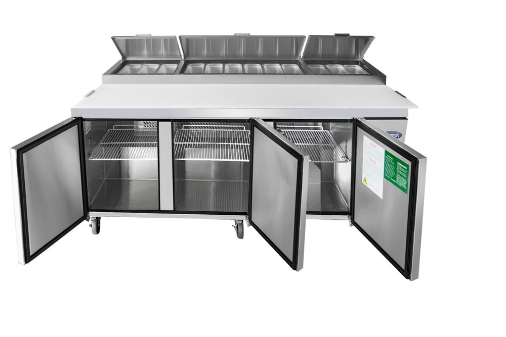 Atosa Refrigeration & Ice Each Atosa MPF8203GR Atosa MPF8203 93 in 12 Pan Pizza Prep Table | Denson CFE