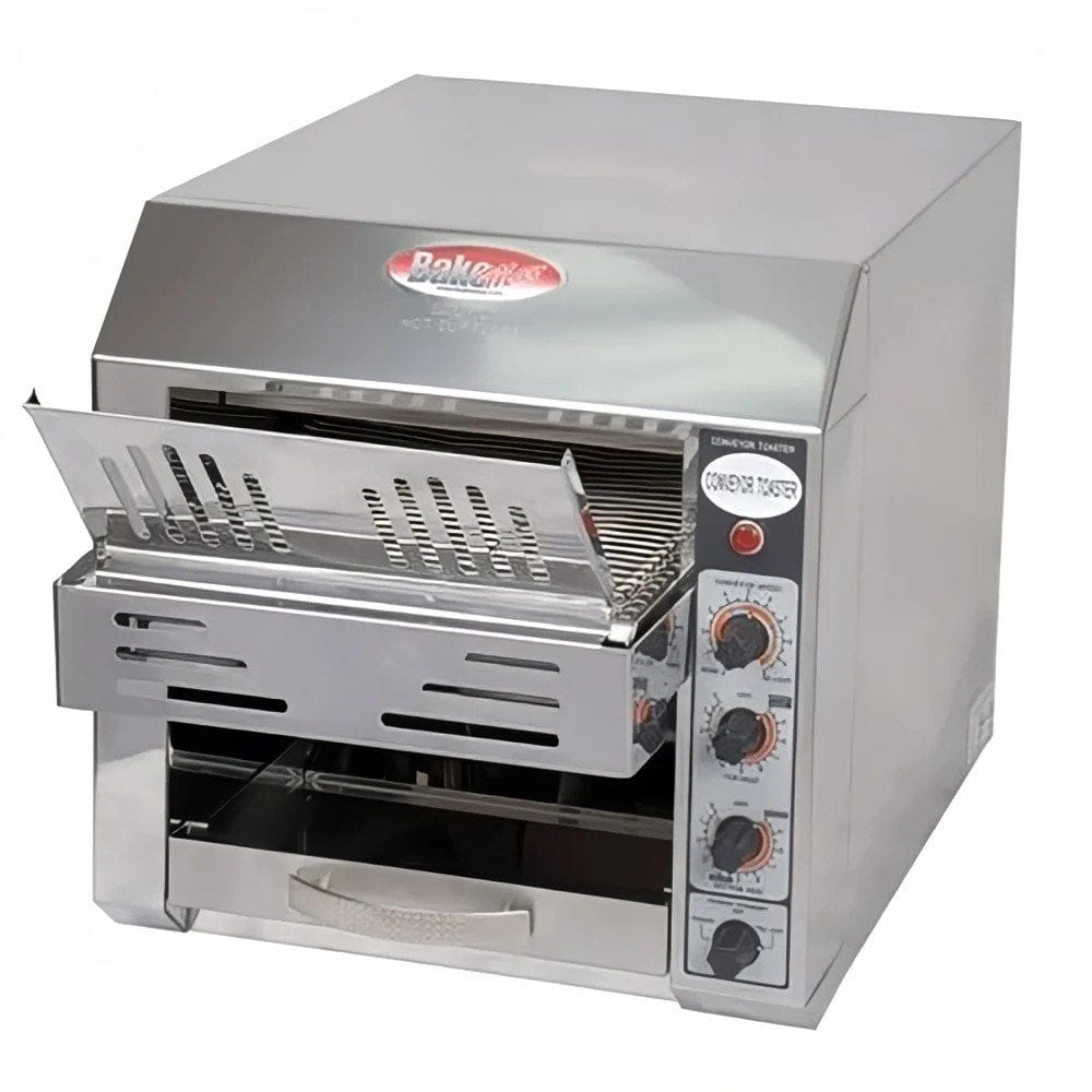 BakeMax - Titan Ventures Int'l Inc. Commercial Toasters Each Bakemax BMCT300 Conveyor Toaster - 360 Slices Per Hour, 1.5 Inch Opening, 220V Single Phase | Denson CFE