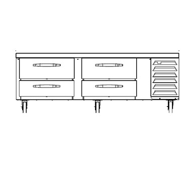 Beverage Air Commercial Chef Bases Each Beverage-Air WTRCS72HC Worktop Cook Stand Refrigerator - 72 in, Stainless Steel | Denson CFE