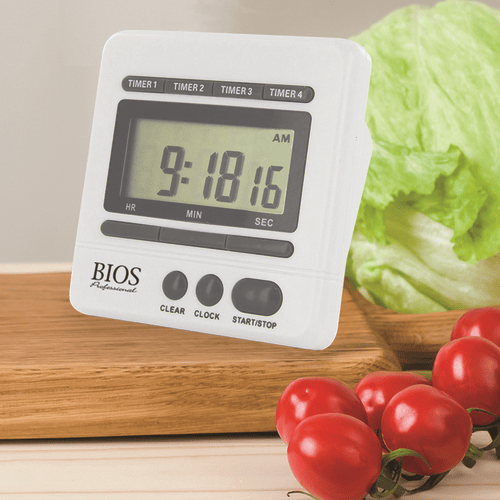 BIOS Professional Kitchen Tools Each BIOS Professional DT145 Kitchen Timer 4-in-1 Digital Compact 99:59 Minutes Seconds Clear Clock Start Stop Different Sounds | Denson CFE