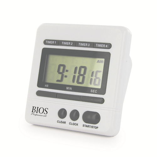 BIOS Professional Kitchen Tools Each BIOS Professional DT145 Kitchen Timer 4-in-1 Digital Compact 99:59 Minutes Seconds Clear Clock Start Stop Different Sounds | Denson CFE