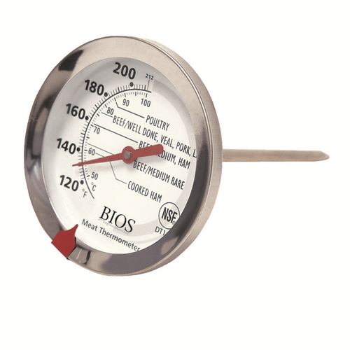 BIOS Professional Kitchen Tools Each BIOS Professional DT159 Dial Meat and Poultry Thermometer with Stainless Steel Stem and Cooking Temperature Guide | Denson CFE