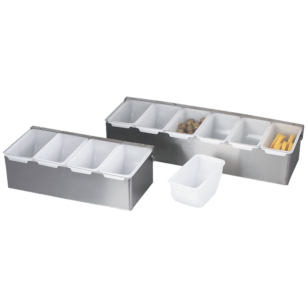 Browne Canada Foodservice Bar Condiment Server Each Browne 79302 Bar Caddy 5 Compartment Stainless Steel with Plastic Insets | Denson CFE