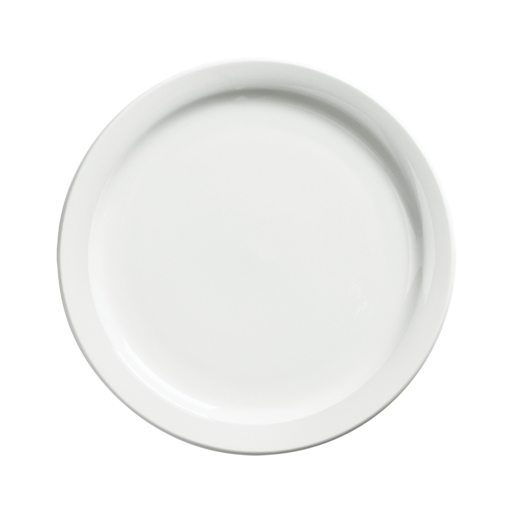Browne Canada Foodservice Dinnerware Dozen Browne 563964 Palm 9 in Porcelain Dinner Plate - White, Commercial Restaurant Plate | Denson CFE