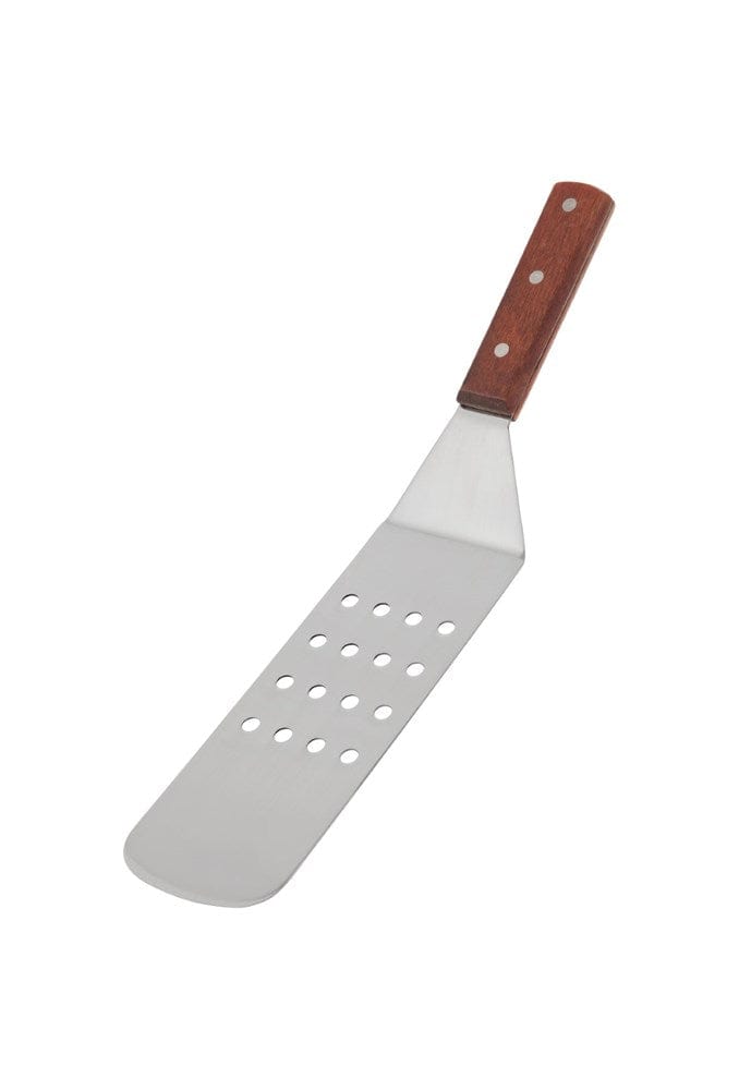 Browne Canada Foodservice Kitchen Tools Each Browne 574314P 8" Stainless Steel Perforated Turner with Hardwood Handle - 14.5" Overall Length | Denson CFE