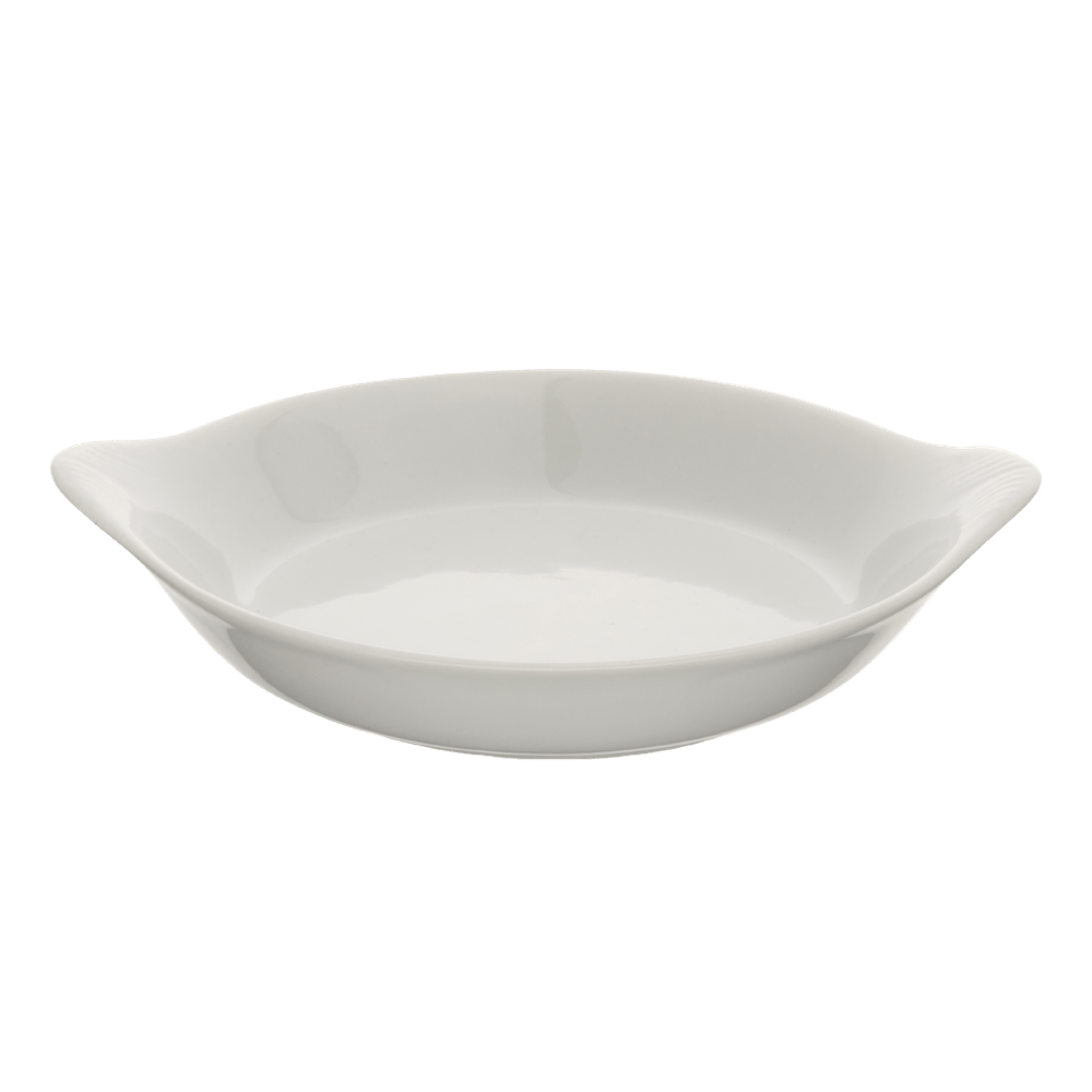 Browne Canada Foodservice Oven to Table Items Each Browne 564010W Au Gratin Dish, Round, 10 oz, 6.5 inch Diameter, Porcelain, White | Denson CFE