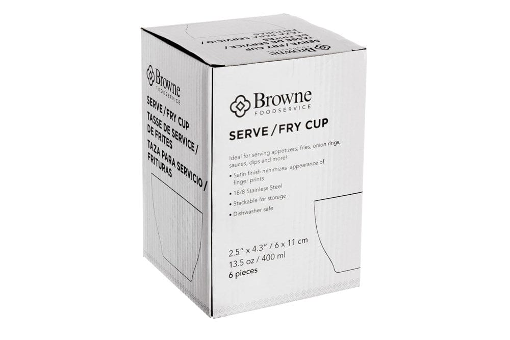 Browne Canada Foodservice Serving Box Browne 515062 Serve Cup Taper 2.5x4.3"/6x11cm SS (6 Cups/BX)