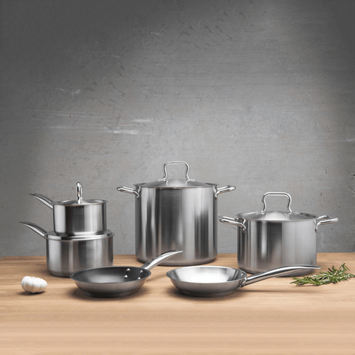Browne Canada Foodservice Smallwares Each Browne 5734064 Stainless Steel Fry Pan with Helper Handle | Denson CFE