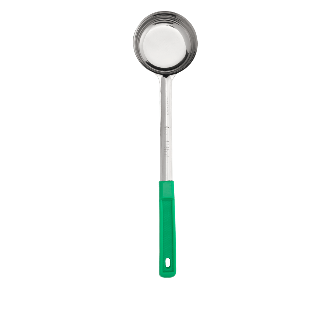 Browne Canada Foodservice Smallwares Each / Green Browne 5757440 4 Ounce 1 Piece Portioner with Green Handle | Denson CFE