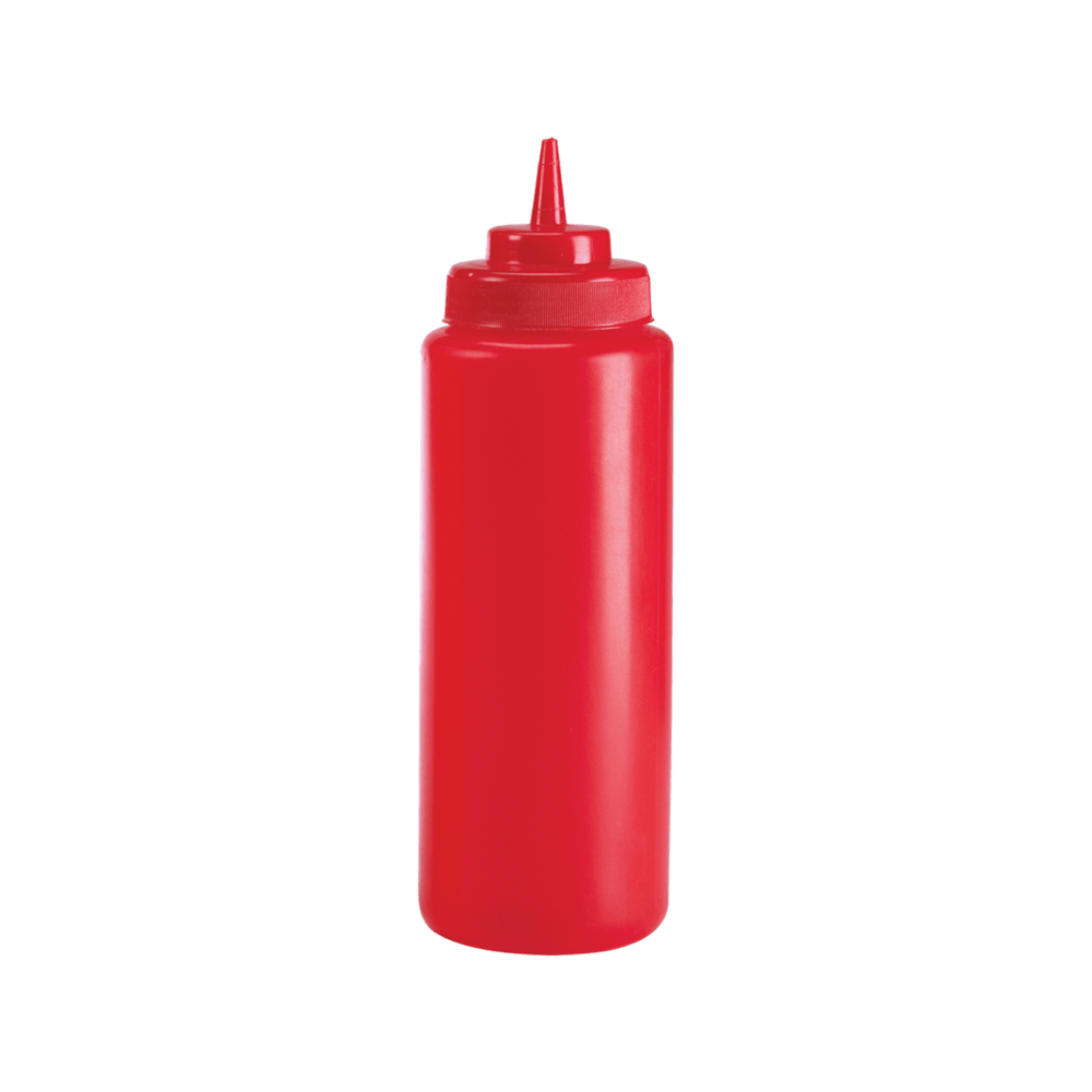 Browne Canada Foodservice Squeeze Bottles Each Browne 57802405 24 Ounce Red Wide Mouth Squeeze Dispenser | Denson CFE