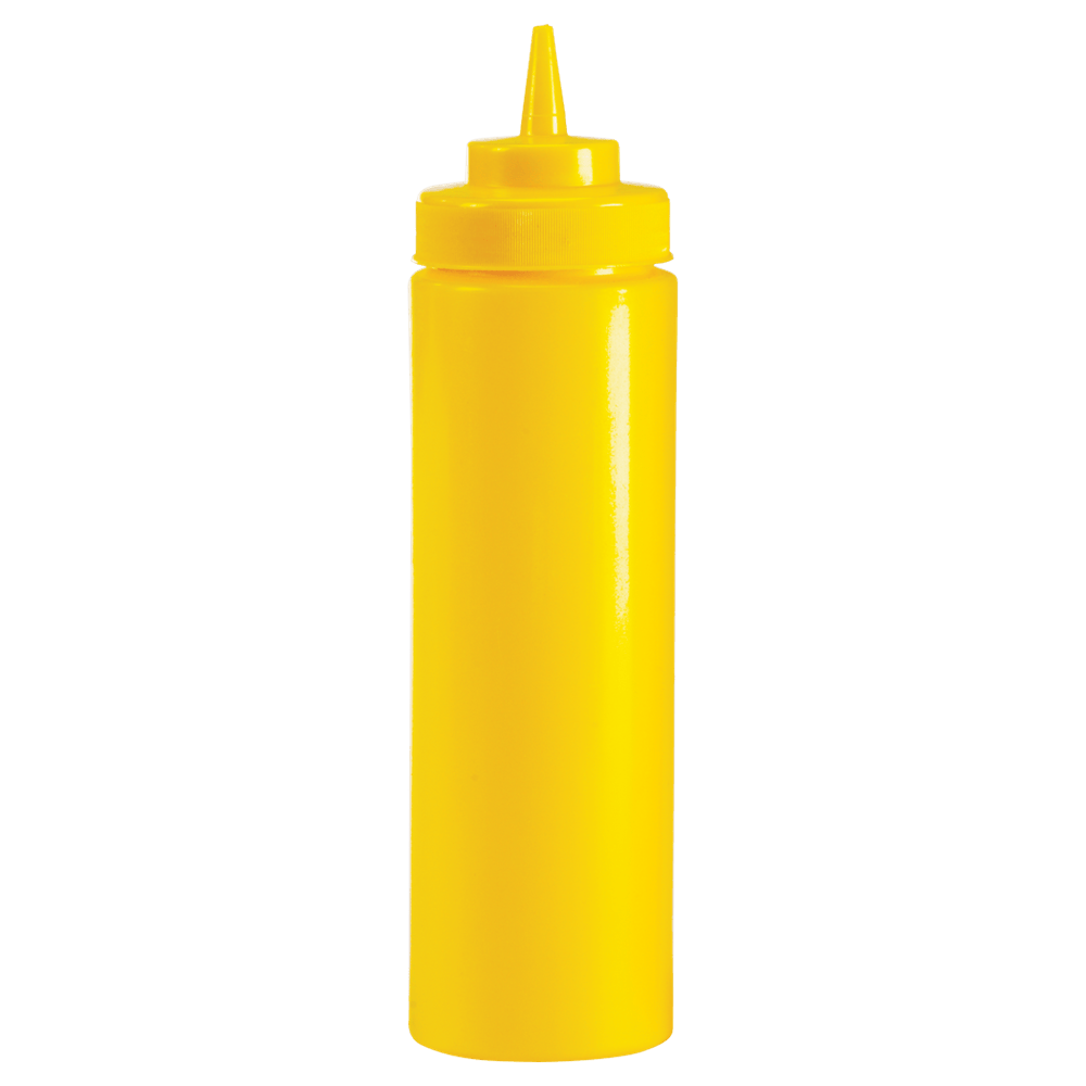 Browne Canada Foodservice Squeeze Bottles Each / Yellow Browne 57803217 32 Ounce Yellow Wide Mouth Squeeze Dispenser | Denson CFE