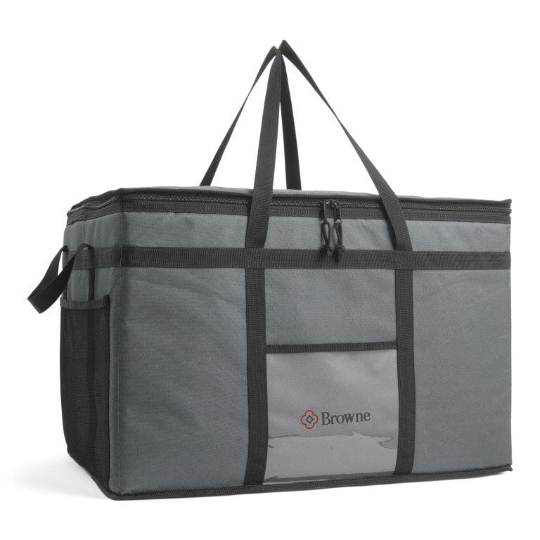 Browne Canada Foodservice Storage & Transport Each Browne 575389 23" x 15" x 14" Insulated Delivery Bag - Grey