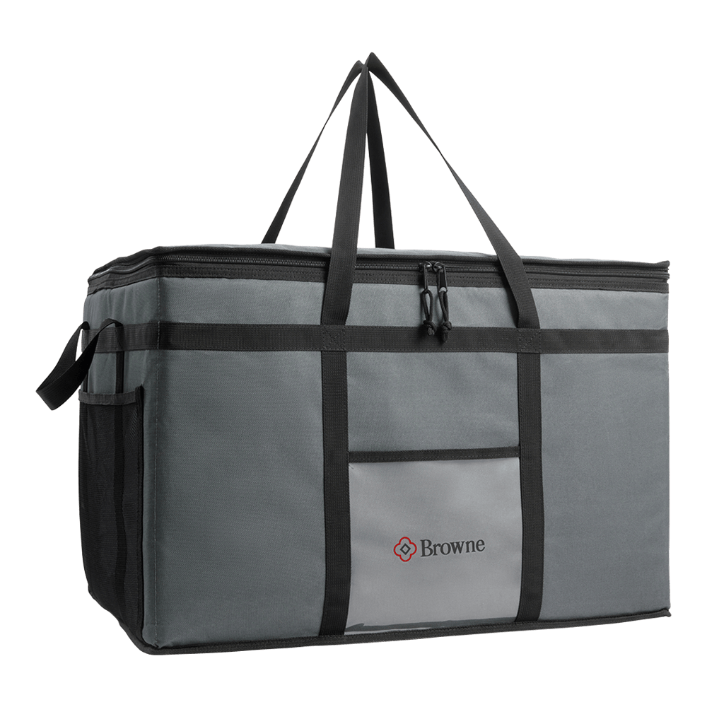 Browne Canada Foodservice Storage & Transport Each Browne 575389 23" x 15" x 14" Insulated Delivery Bag - Grey | Denson CFE
