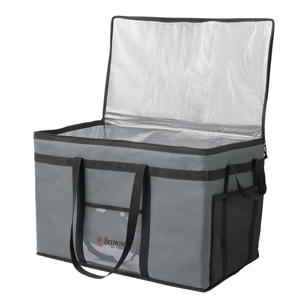 Browne Canada Foodservice Storage & Transport Each Browne 575389 23" x 15" x 14" Insulated Delivery Bag - Grey | Denson CFE