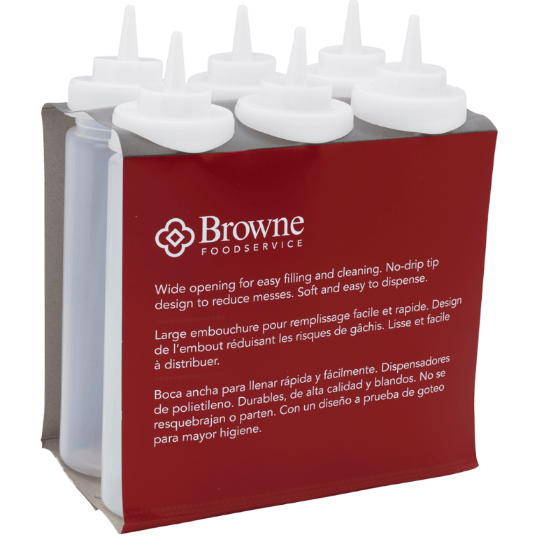 Browne Canada Foodservice Tabletop & Serving Set Browne 57802500 Wide Mouth Squeeze Bottle - 24 oz., Clear Polyethylene | Denson CFE