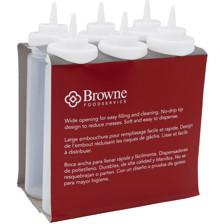 Browne Canada Foodservice Tabletop & Serving Set Browne 57802500 Wide Mouth Squeeze Bottle 24 oz. Clear - Set of 6 | Denson CFE