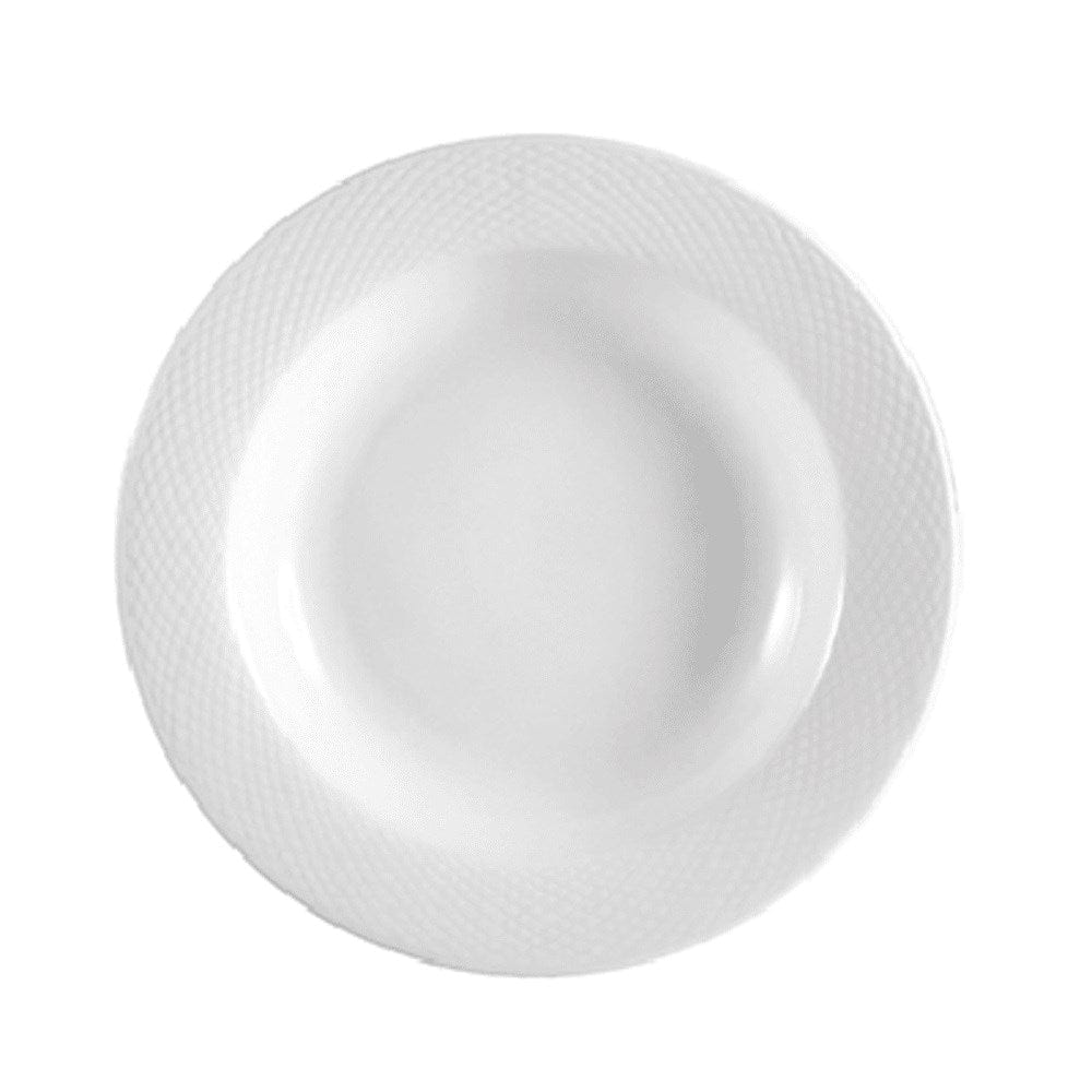 CAC China Dinnerware Case CAC China BST-10 Boston 13 Oz. Super White Porcelain Embossed Grapefruit Bowl