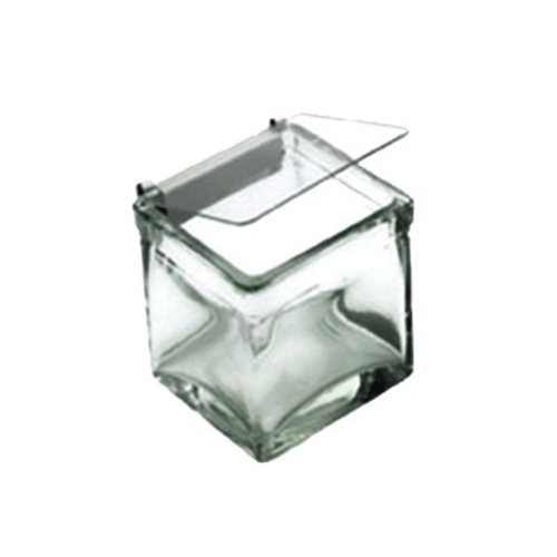 Cal-Mil Essentials Each Cal-Mil 1807 Solid Lid w/ Metal Hinge for 4 x 4" Glass Jars