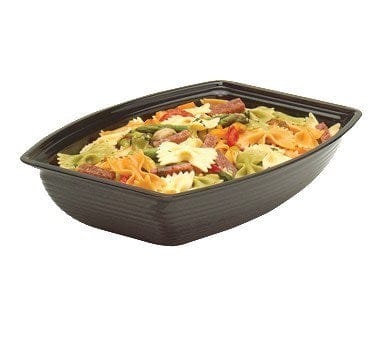 Cambro Dinnerware Each / Polycarbonate / Black Cambro RSB1014CW110 Camwear Bowl Ribbed Rectangular 10-3/4 x 14-9/16 | Denson CFE