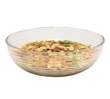 Cambro Dinnerware Each / Polycarbonate / Clear Cambro RSB12CW110 Camwear Black 5.8 Quart 12" Polycarbonate Round Ribbed Bowl