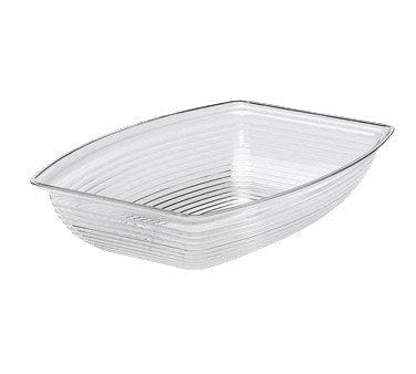 Cambro Dinnerware Each / Polycarbonate / Clear Cambro RSB1419CW135 Camwear Bowl Ribbed Rectangular 14-1/4 x 19-3/8 | Denson CFE