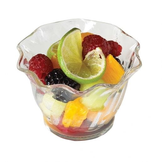 Cambro Dinnerware Each / Polycarbonate / White Cambro SRB5CW135 Camwear Swirl Bowl – 5 oz, Clear Polycarbonate, 3.5" Diameter | Denson CFE