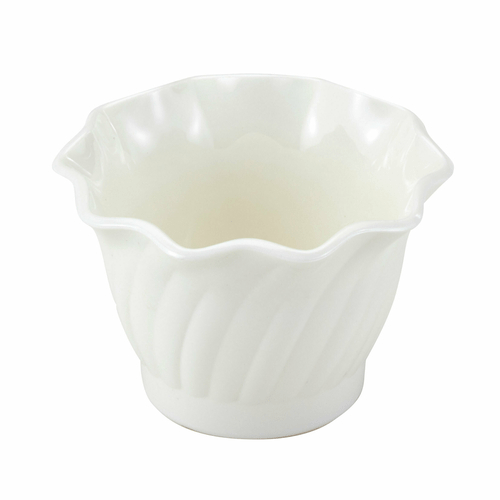 Cambro Dinnerware Each / Polycarbonate / White Cambro SRB5CW135 Clear 5 Ounce Camwear Polycarbonate Swirl Bowl