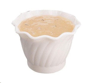 Cambro Dinnerware Each / Polycarbonate / White Cambro SRB5CW135 Clear 5 oz. Camwear Polycarbonate Swirl Bowl - Case of 24 | Denson CFE