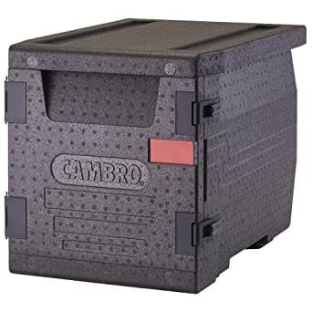 Cambro Food Holding & Warming Each / Black Cambro EPP300 Cam GoBox Front-Loading Insulated Food Pan Carrier - 63.4 qt, Expanded Polypropylene | Denson CFE